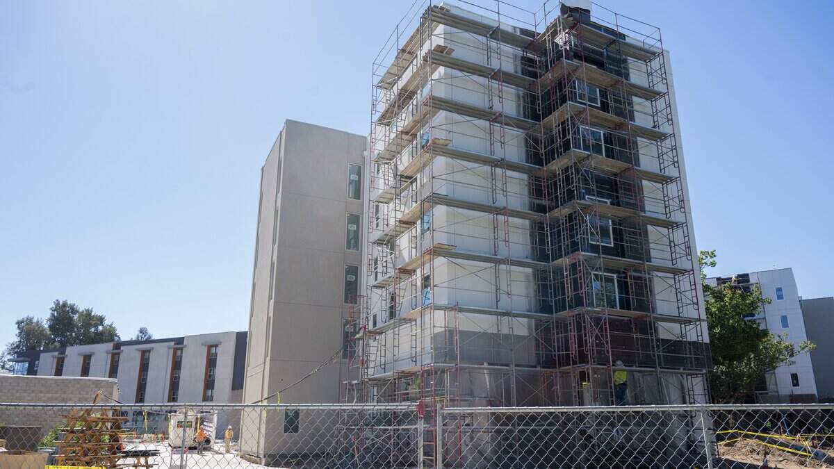 Construction continues on Sacramento State’s new dorms in Sacramento on Thursday, July 9, 2026.